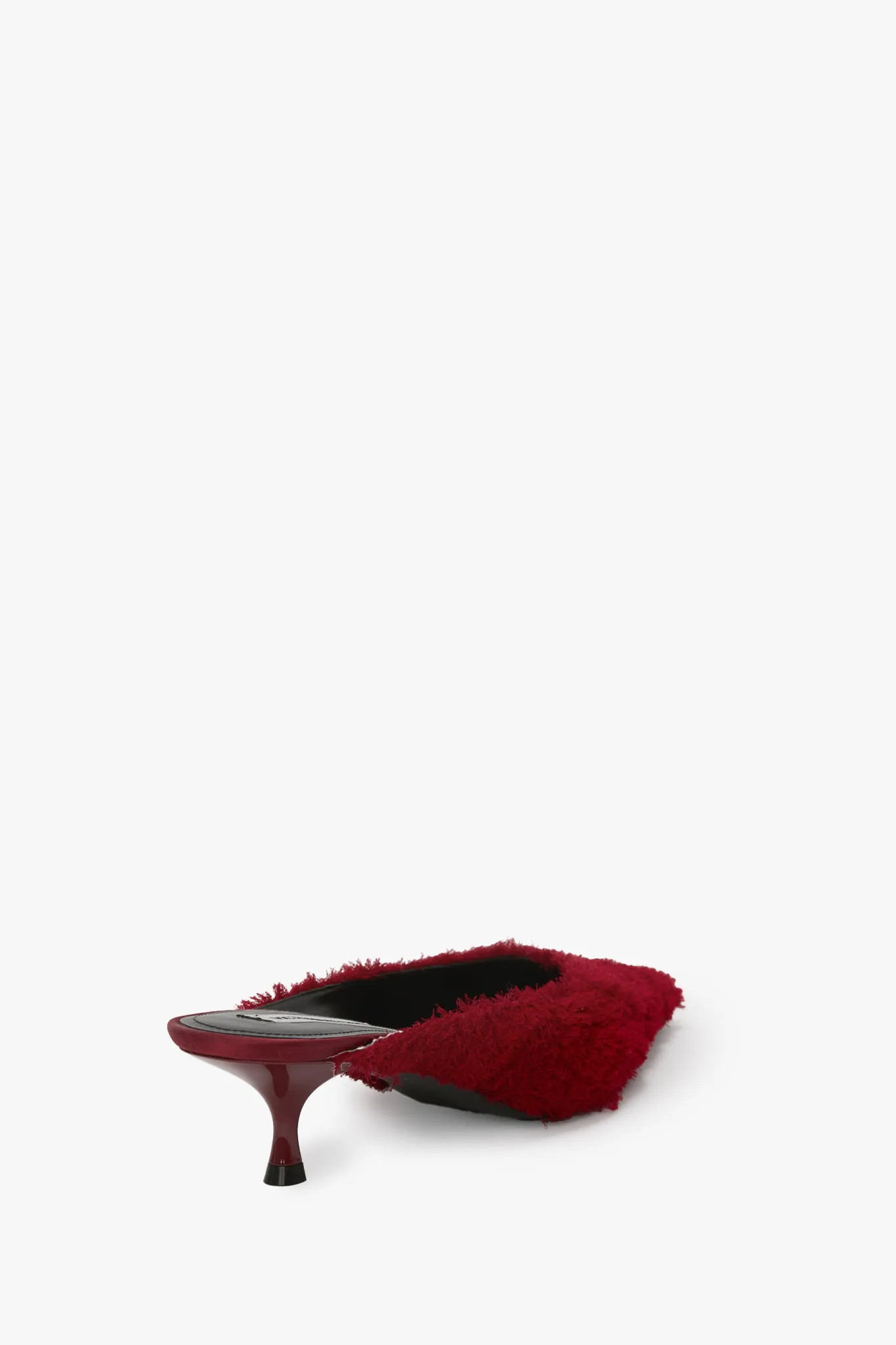 Sloan Mule In Cherry Red Embroidered Satin