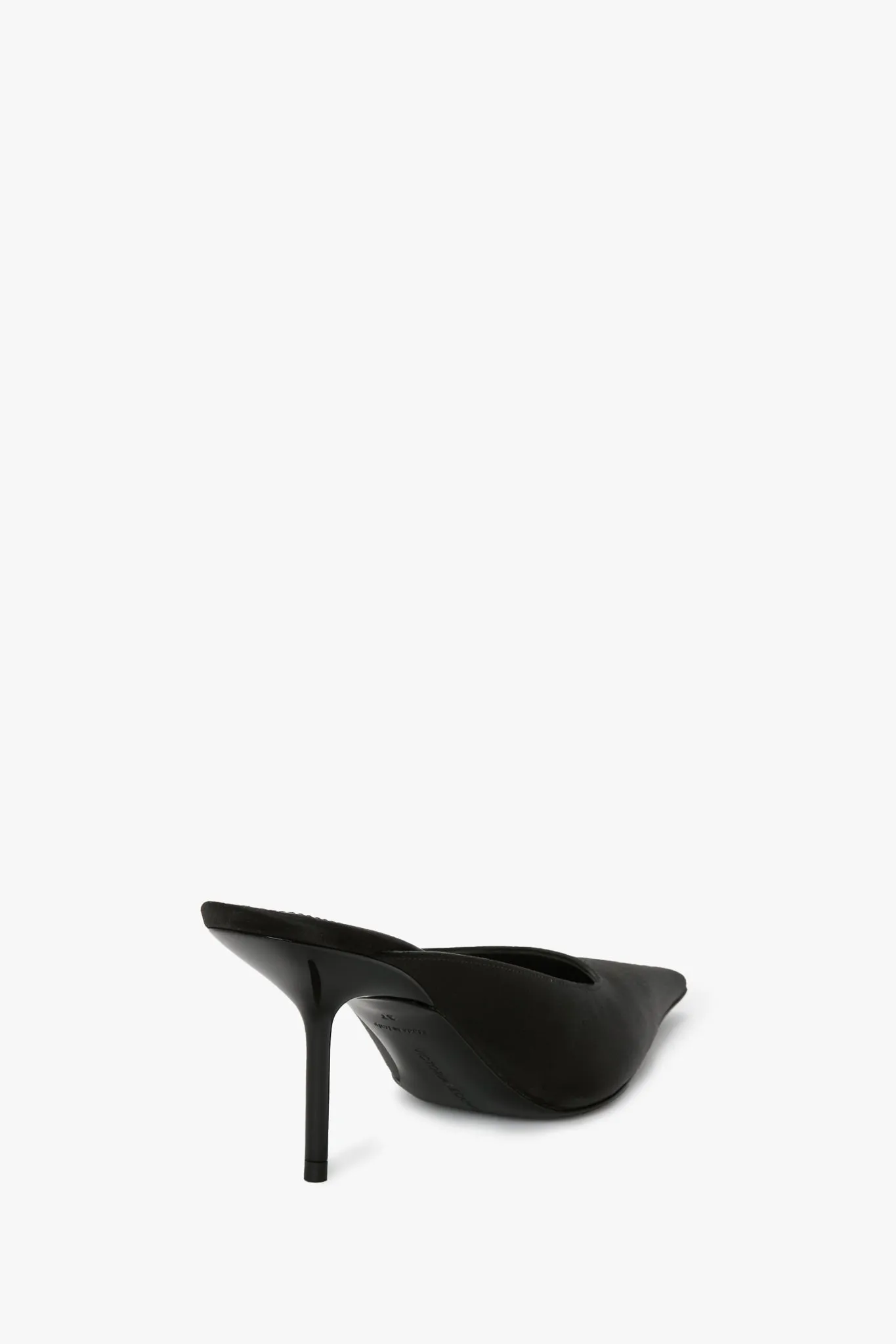 Sloan Stiletto Mule In Black Satin