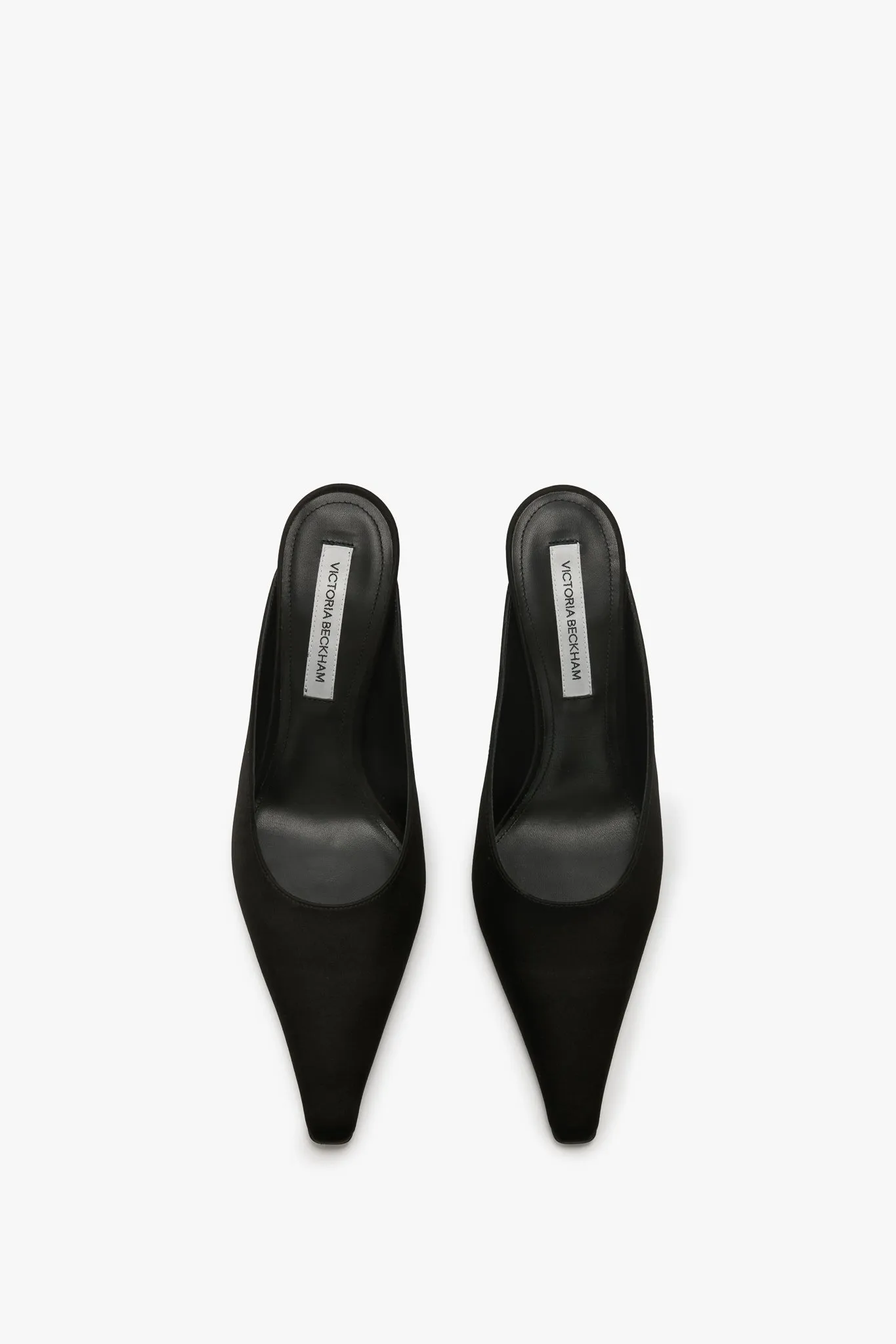 Sloan Stiletto Mule In Black Satin