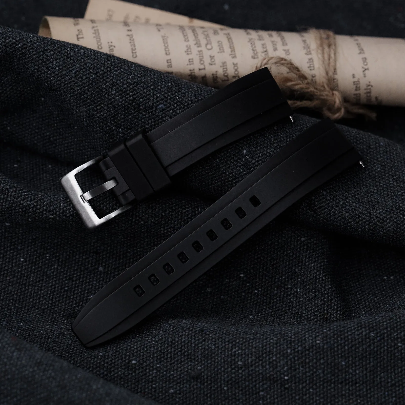 Smooth FKM Rubber Watch Strap WDS005