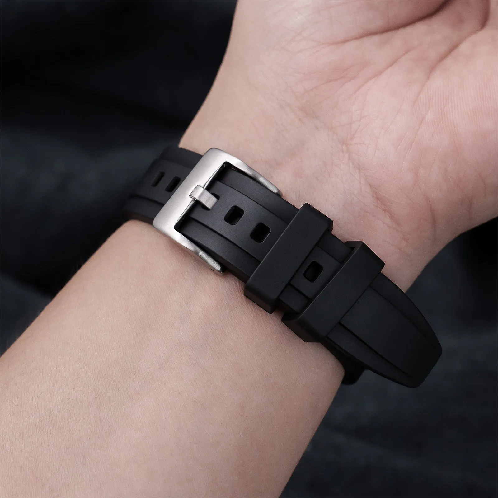 Smooth FKM Rubber Watch Strap WDS005