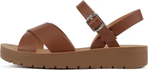 Soda CHESTER ~ Women Flat Sandals Flatform Ankle Buckle Criss Cross Band Straps Sandals Shoes