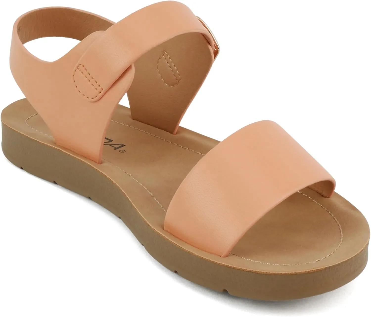 Soda PLENTY ~ Women's Strappy Ankle Wrap Buckle Fashion Flat Sandals