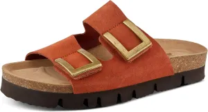 Spring Step NESCONSET Women's Slip-On Sandals - Moldable Footbed, Adjustable Hook and Loop Straps, Antique Finished Buckles