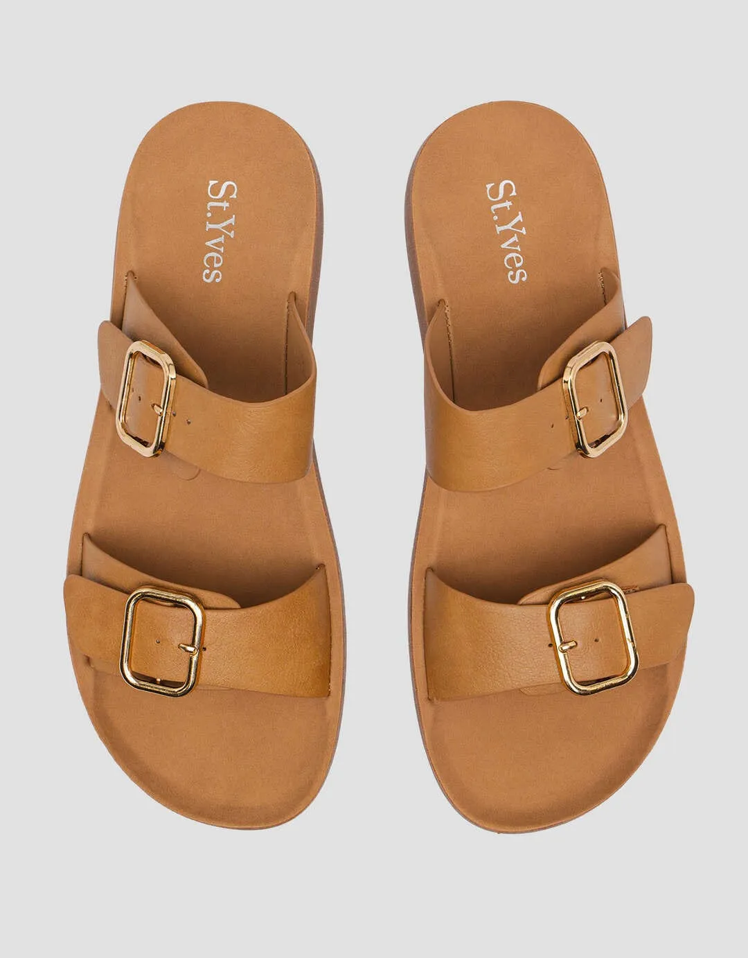 St. Yves Double Buckle Sandal Slip On Wanita