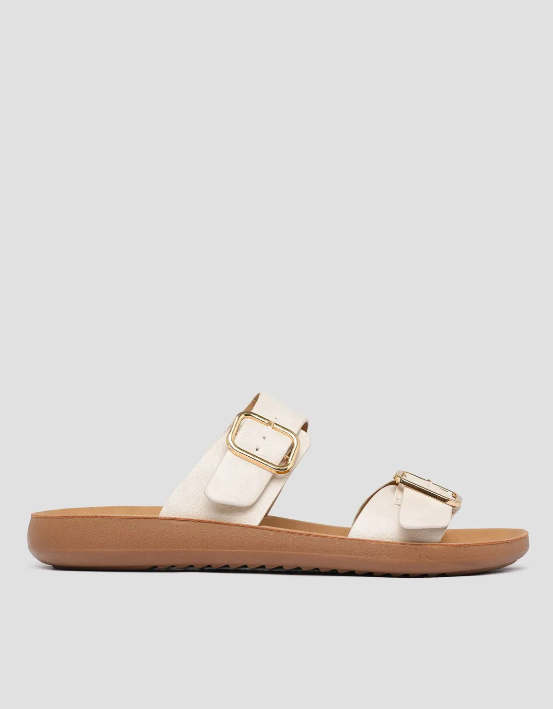St. Yves Double Buckle Sandal Slip On Wanita