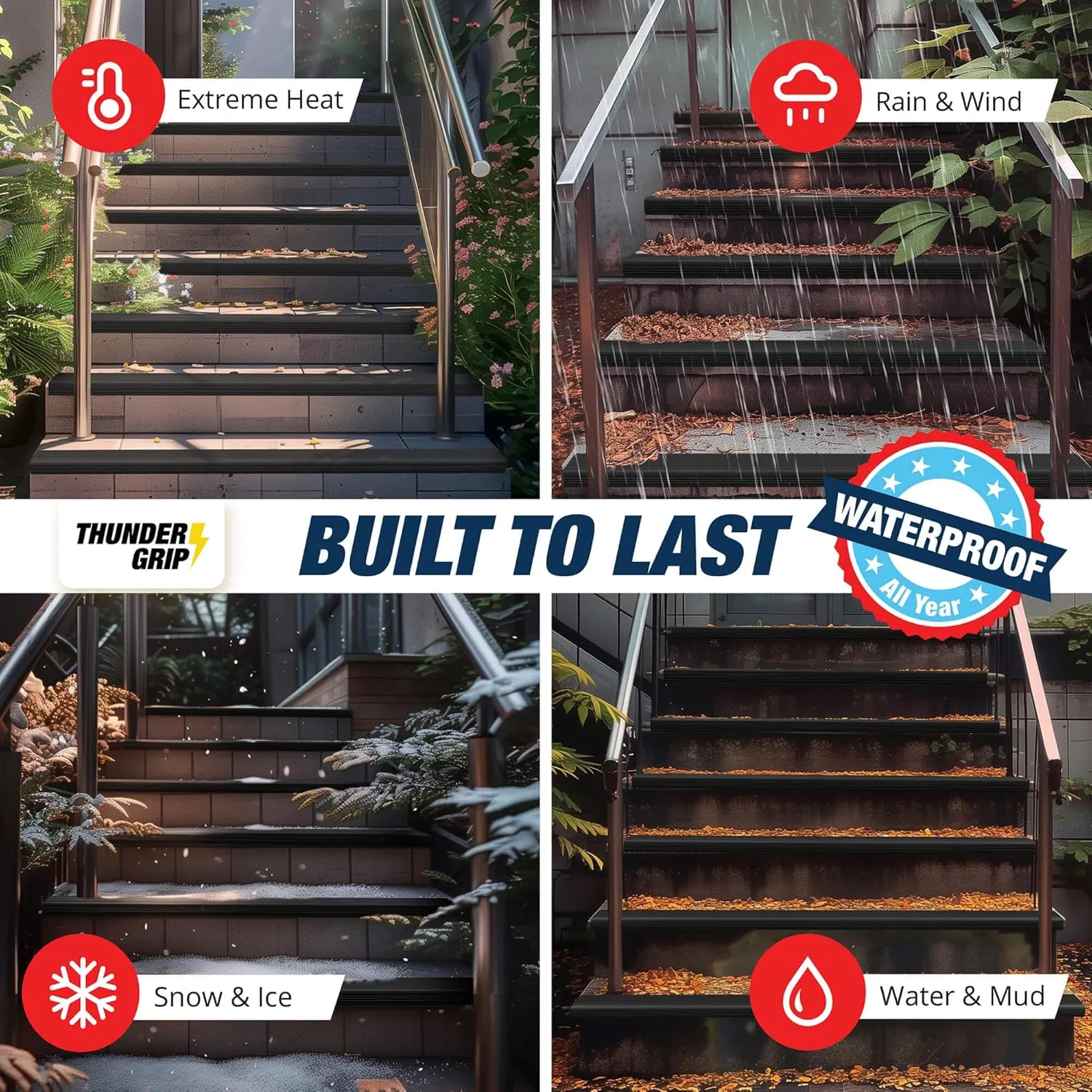 Stair Edge Protector 15 Ft - Black Rubber Edge Trim for Steps - Vinyl Stair Nose Molding - Rubber Nose Trim - Fit for Indoor and Outdoor - Non Slip and Waterproof