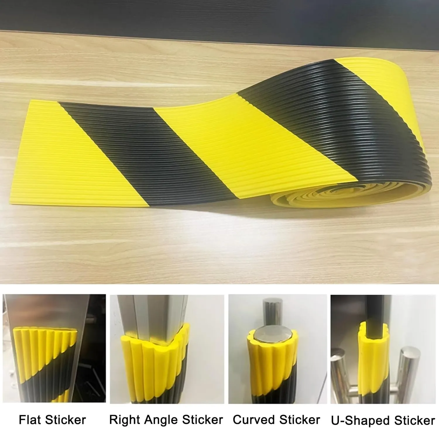 Stair Nosing Rubber Stair Edging Self Adhesive Non-Slip Yellow Protective Foam Cushion for Outdoor Indoor Step Treads(500cm/197in)