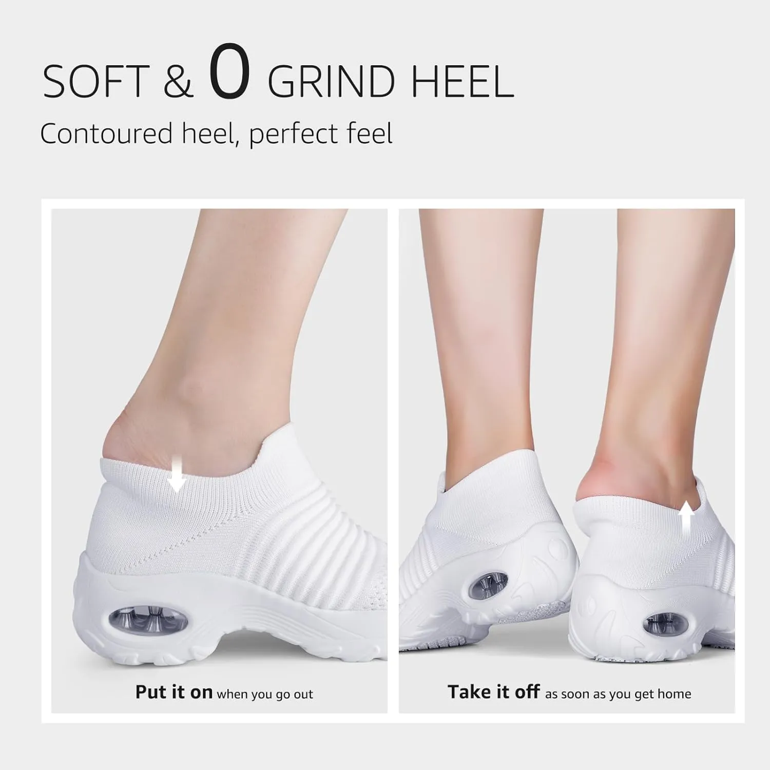 STQ Walking Shoes Women Slip on Sneakers Non Slip Work Air-Cushion Arch Support Tennis Plantar Fasciitis Orthopedic Breathable Mesh Comfortable Ladies Nursing