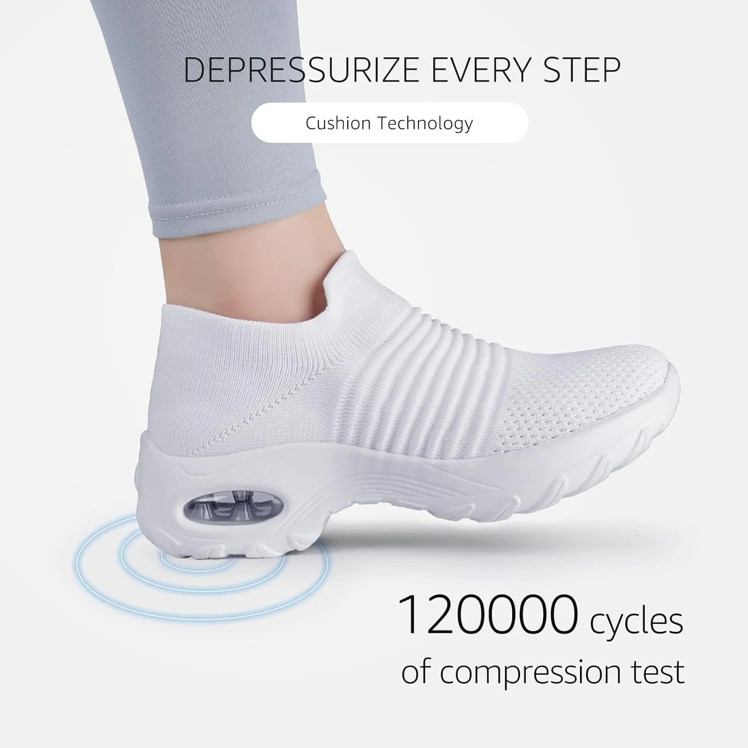 STQ Walking Shoes Women Slip on Sneakers Non Slip Work Air-Cushion Arch Support Tennis Plantar Fasciitis Orthopedic Breathable Mesh Comfortable Ladies Nursing