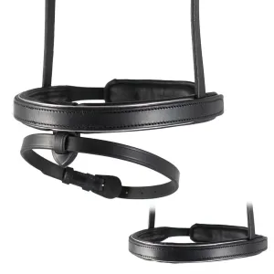 Straight Flat Plain Silver Pipe Converter Eventer - Black Snaffle/Double Noseband
