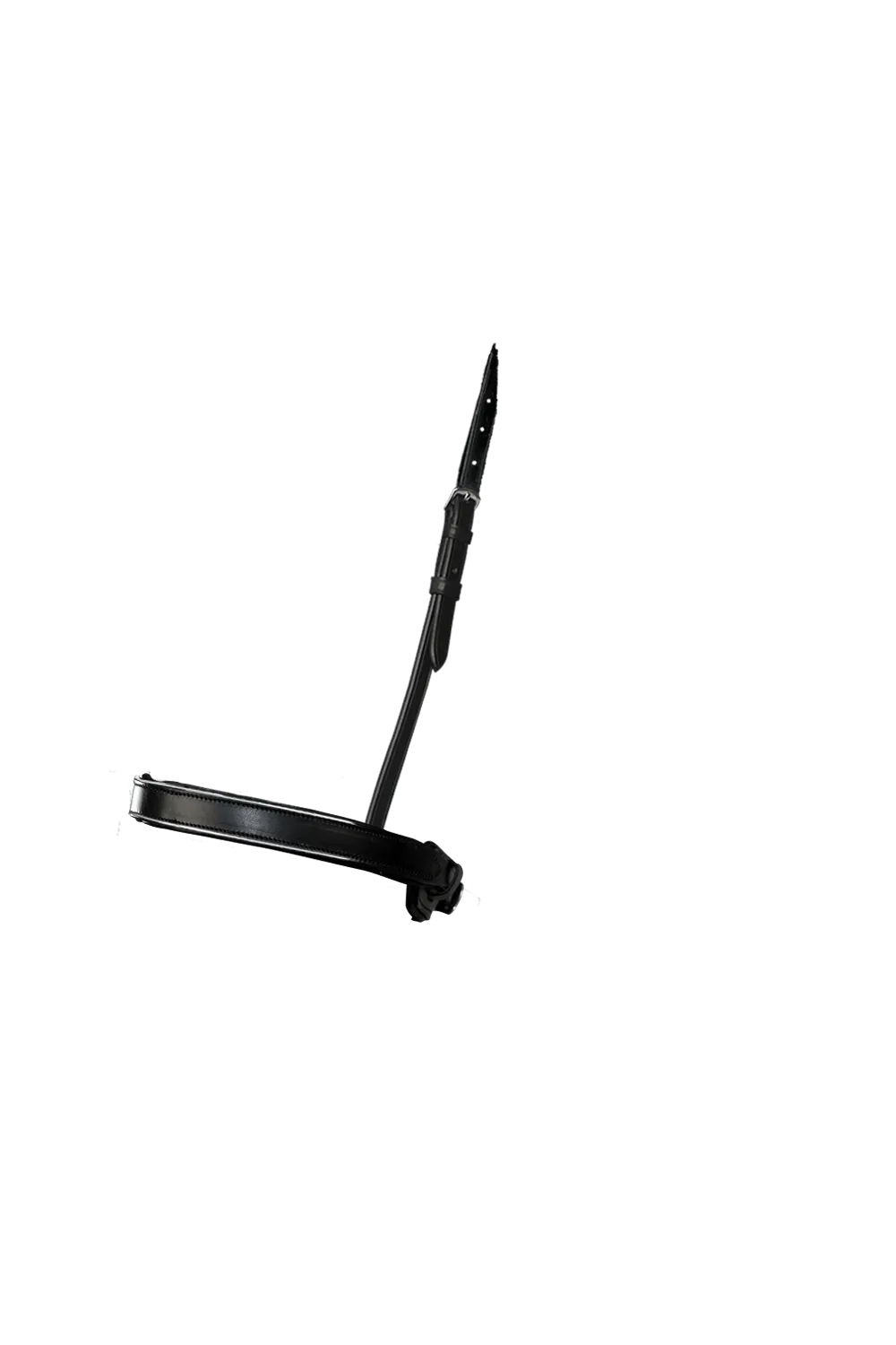 Straight Flat Plain Silver Pipe Converter Eventer - Black Snaffle/Double Noseband