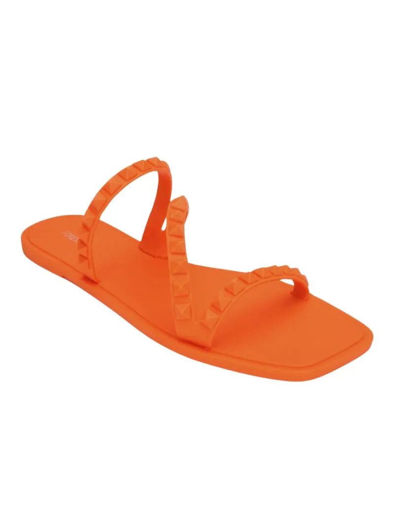STUDDED STRAPPY FLAT SANDAL