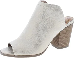 Sugar Womens Peppermint Faux Suede Open Toe Block Heels Gold 7.5 Medium (B,M)