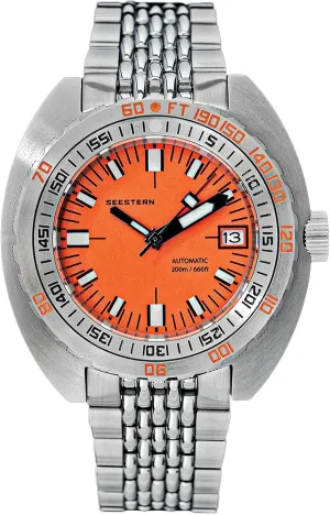 Sugess Men's SEESTERN SUB300T, Orange DOX01 V3, NH35, Sapphire, Lume, 200m Diver, BNIB