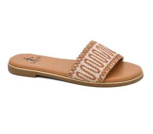Tan Woven Slip on Sandal