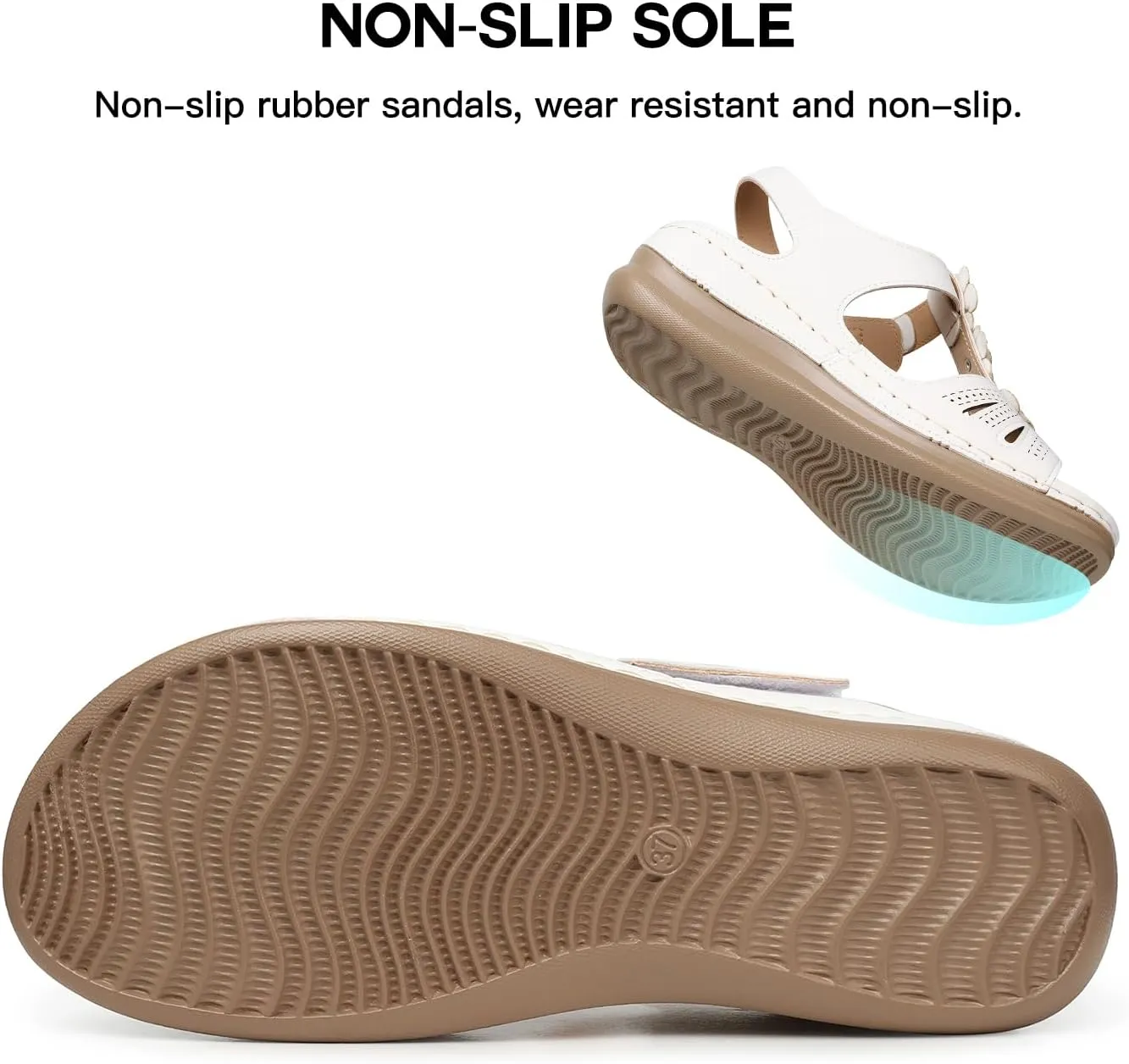 TEMOFON Wedge Sandals for Women Comfortable Walking Sandals Bohemian Open Toe Sandals Causal Summer Arch Support Flat Sandals