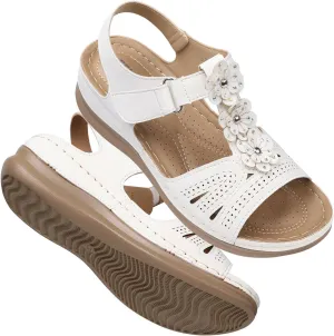 TEMOFON Wedge Sandals for Women Comfortable Walking Sandals Bohemian Open Toe Sandals Causal Summer Arch Support Flat Sandals