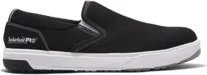 Timberland PRO Men's Berkley Slip-On Composite Safety Toe Industrial Casual Work Shoe, Black/White-2024 New, 12M