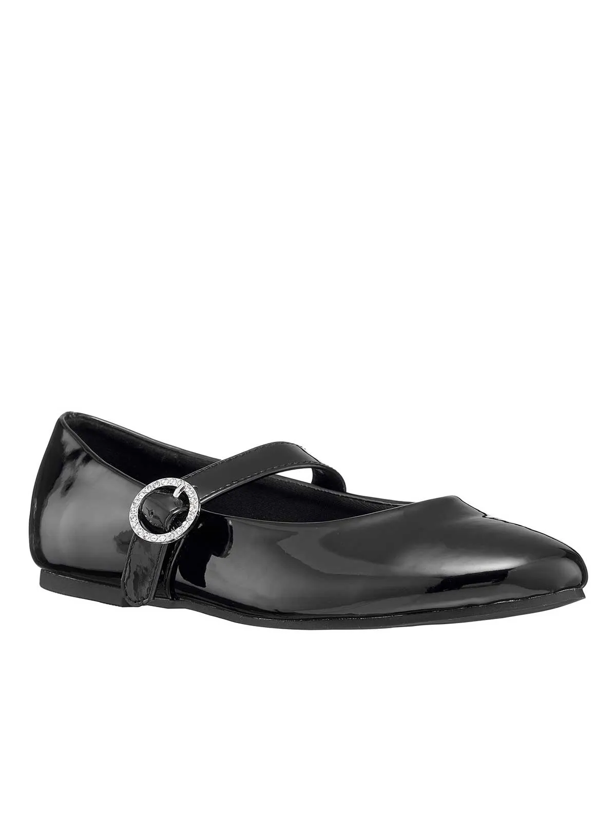 Toddler Amy Jeweled Buckle Ballet Flat in Black