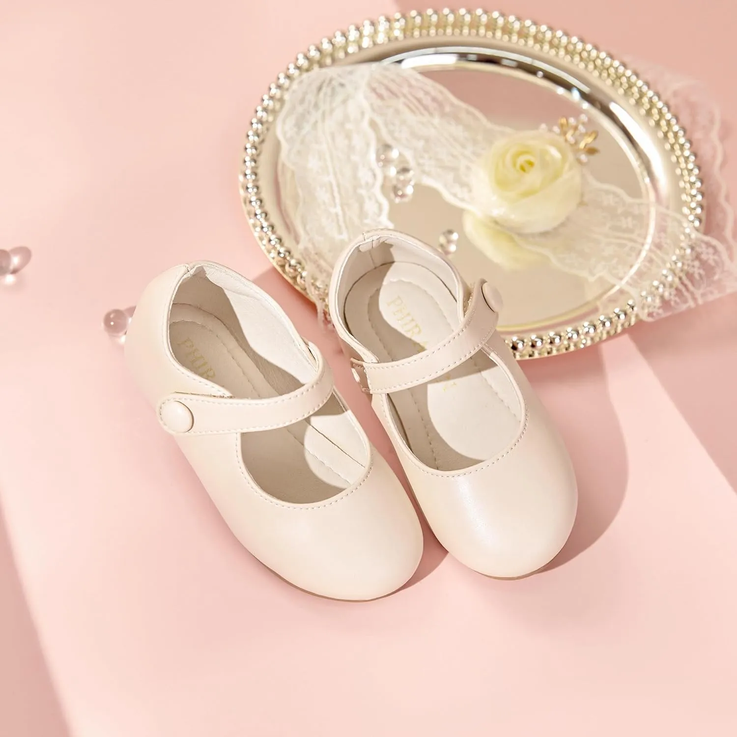 Toddler Flower Girl Dress Shoes - Little Girl Mary Janes for Wedding Party