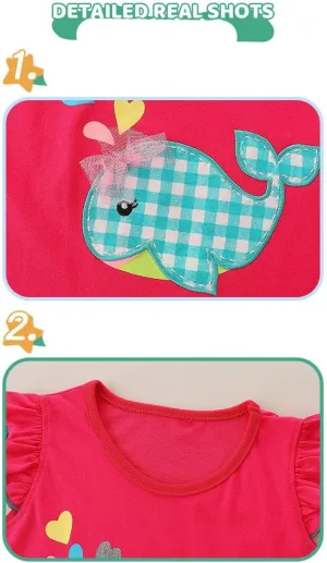 Toddler Girls Adorable Ruffled Sleeveless T-Shirt Sweet Plaid Shorts Two Piece Picnics Casual Family Gatherings Sets