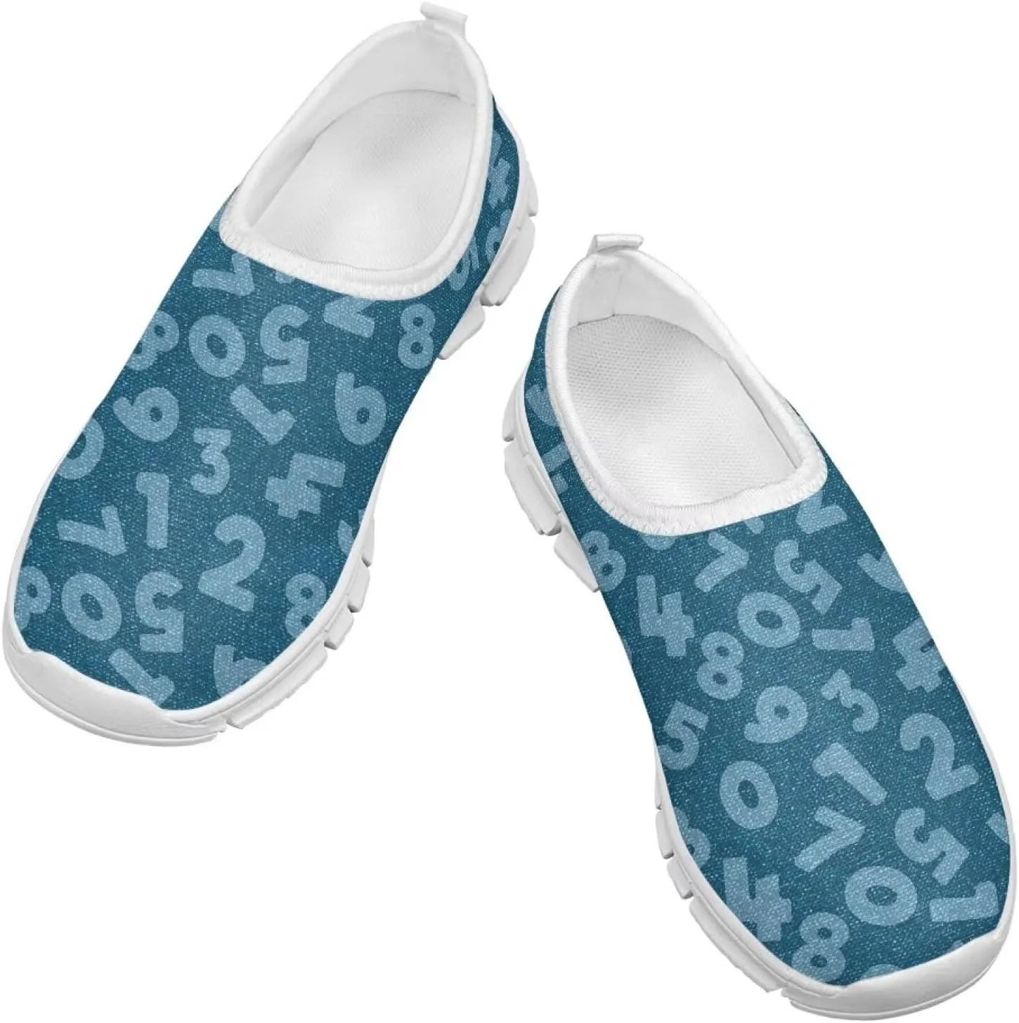 TODIYADDU Kids Running Shoes Slip On Tennis Shoes Boys Girls Lightweight Mesh Trendy Sports Sneakers, White