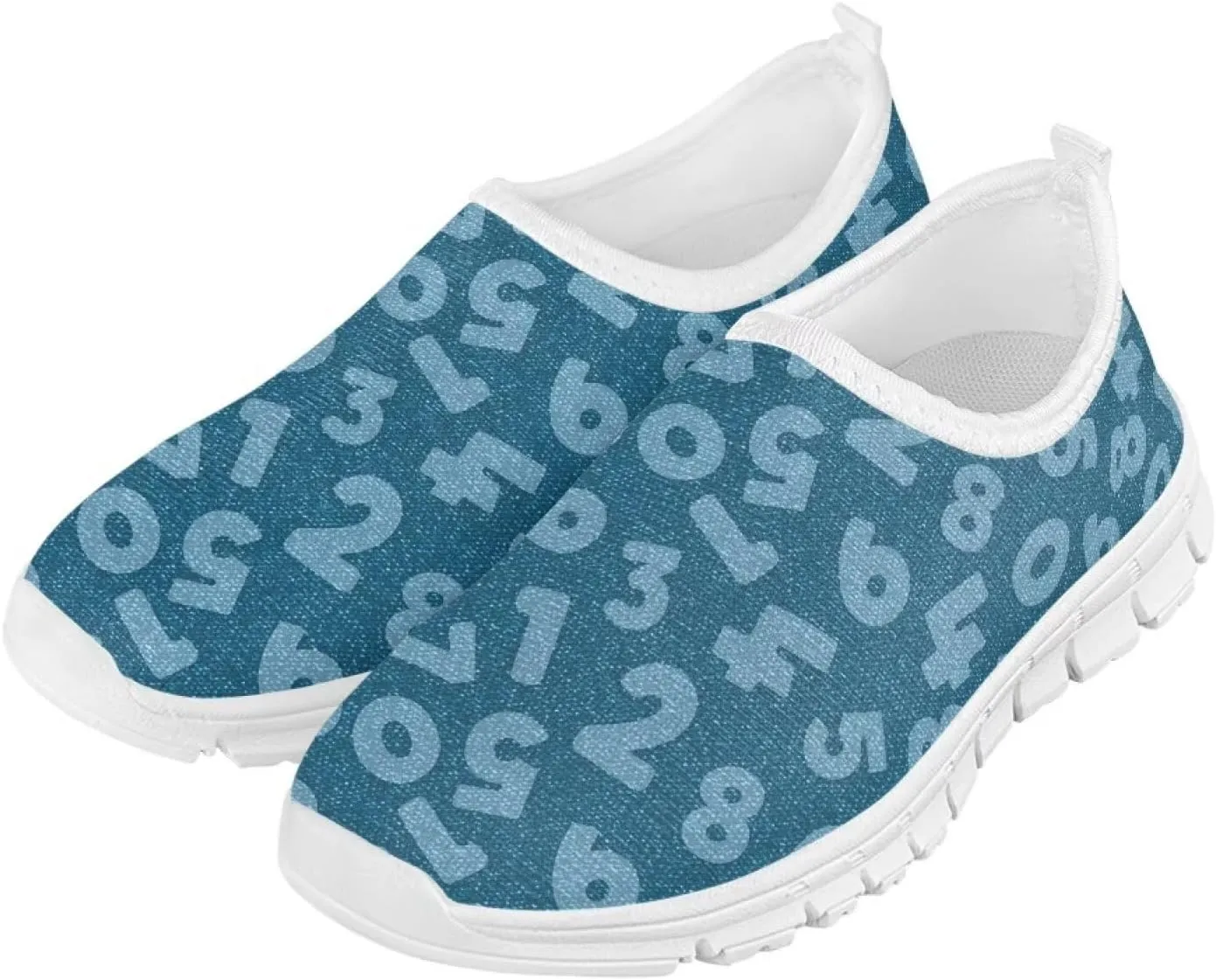 TODIYADDU Kids Running Shoes Slip On Tennis Shoes Boys Girls Lightweight Mesh Trendy Sports Sneakers, White