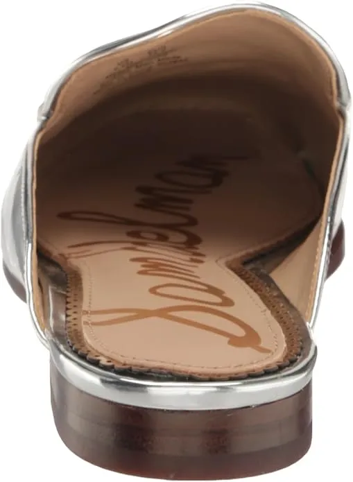 Toe Silver Sam Flat Specchio Dress Linnie Mules Time-limited sale On Fashion Complete collection Edelman Soft Rounded Slip