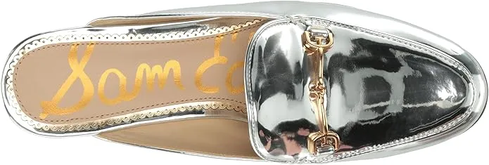 Toe Silver Sam Flat Specchio Dress Linnie Mules Time-limited sale On Fashion Complete collection Edelman Soft Rounded Slip