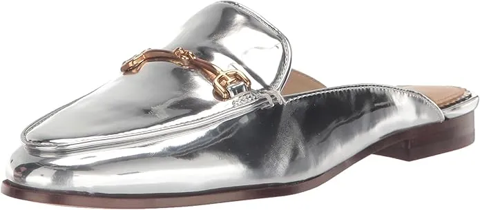 Toe Silver Sam Flat Specchio Dress Linnie Mules Time-limited sale On Fashion Complete collection Edelman Soft Rounded Slip