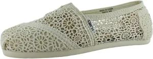 TOMS Women's Crochet Classic Slip-on Natural Crochet Shoes (11)
