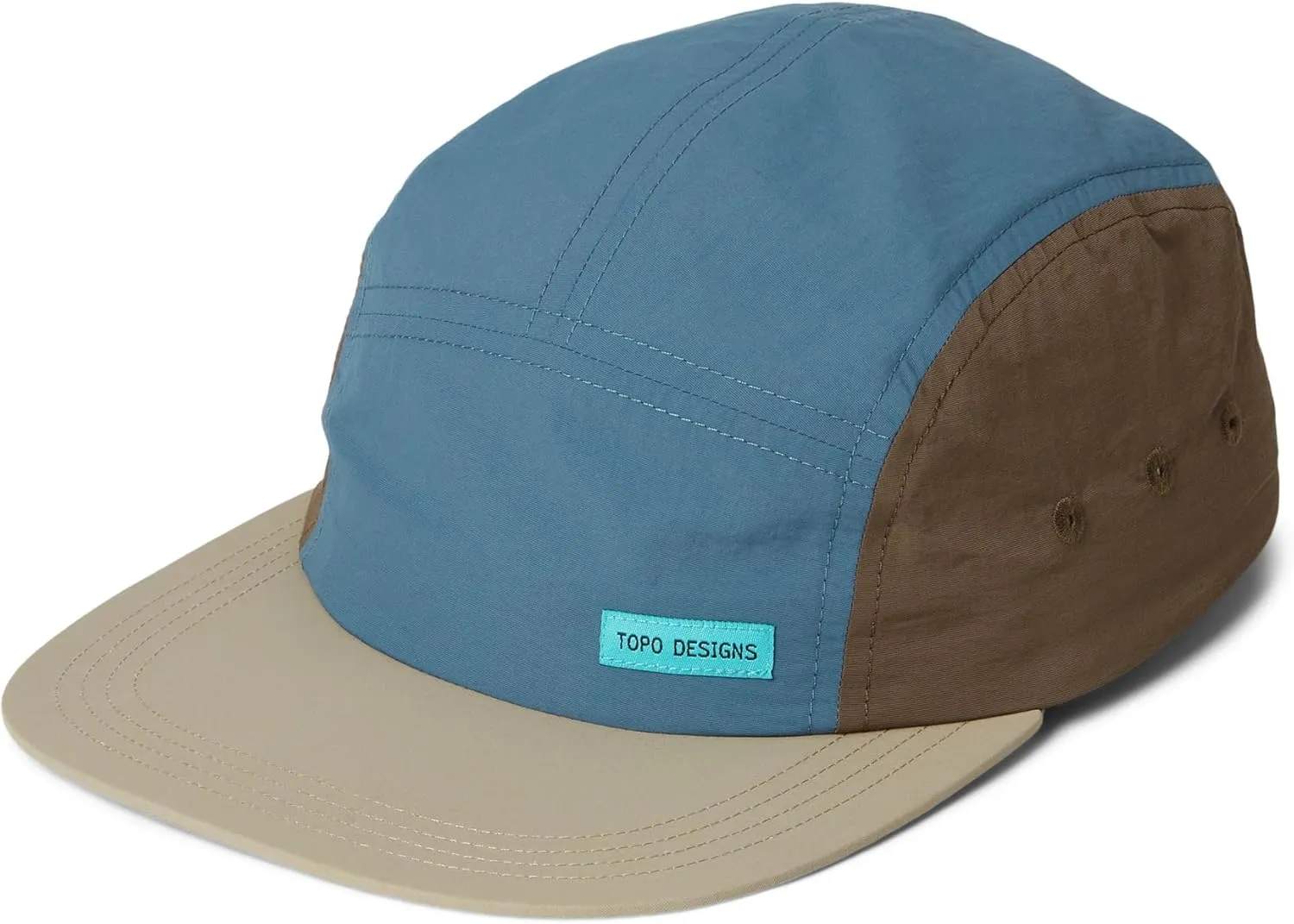 Topo Designs Nylon Camp Hat, Stone Blue Block