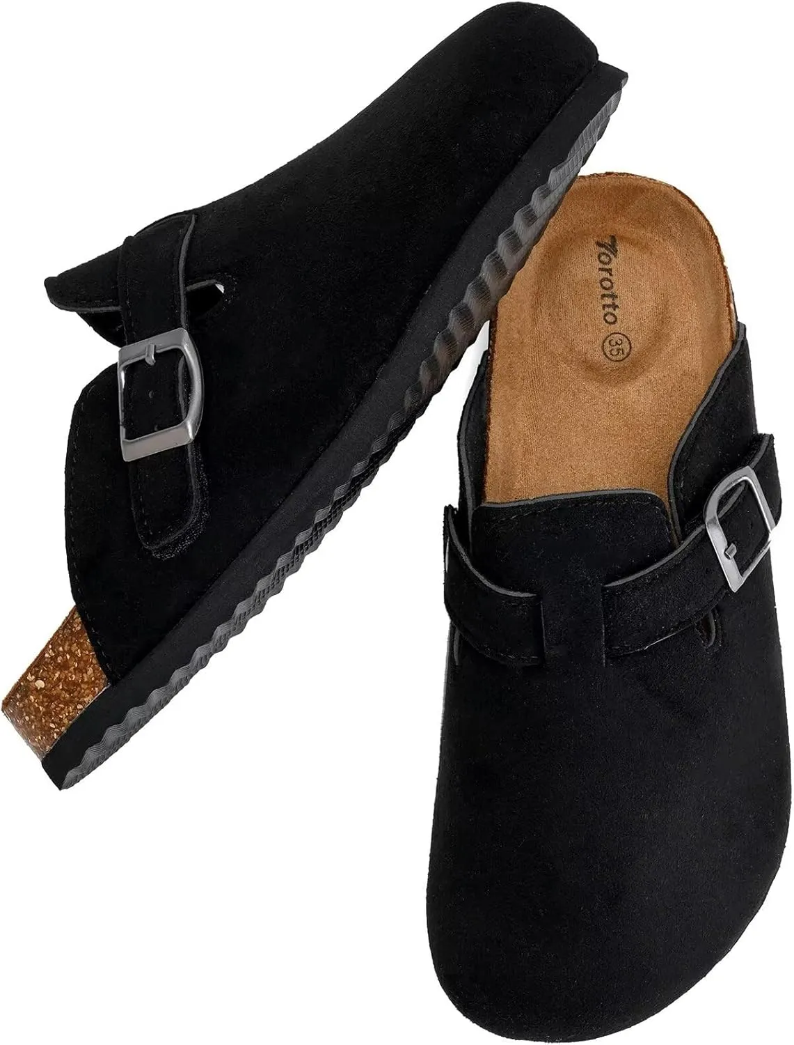 Torotto Kids Clogs Cork Footbed Slippers Arch Support Potato Shoes with Adjustable Buckle for Boys Girls