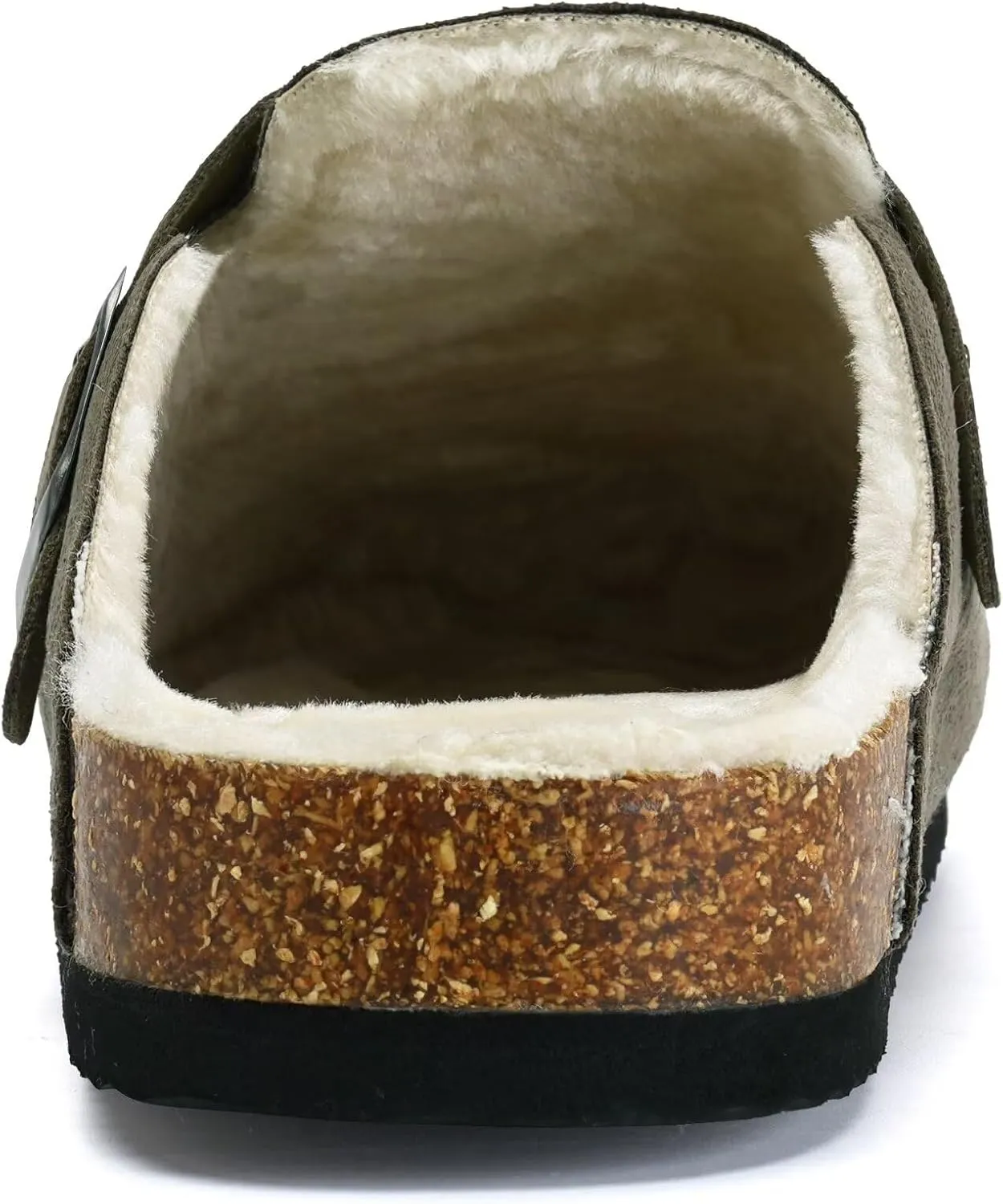 Torotto Womens Clogs Fuzzy Cork Footbed Slippers Arch Support Potato Shoes with Adjustable Buckle