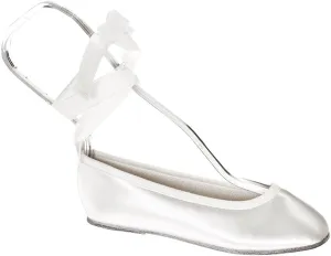 Touch Ups Girls' Gypsy Slip-on Shoes,White Satin,10.5 M