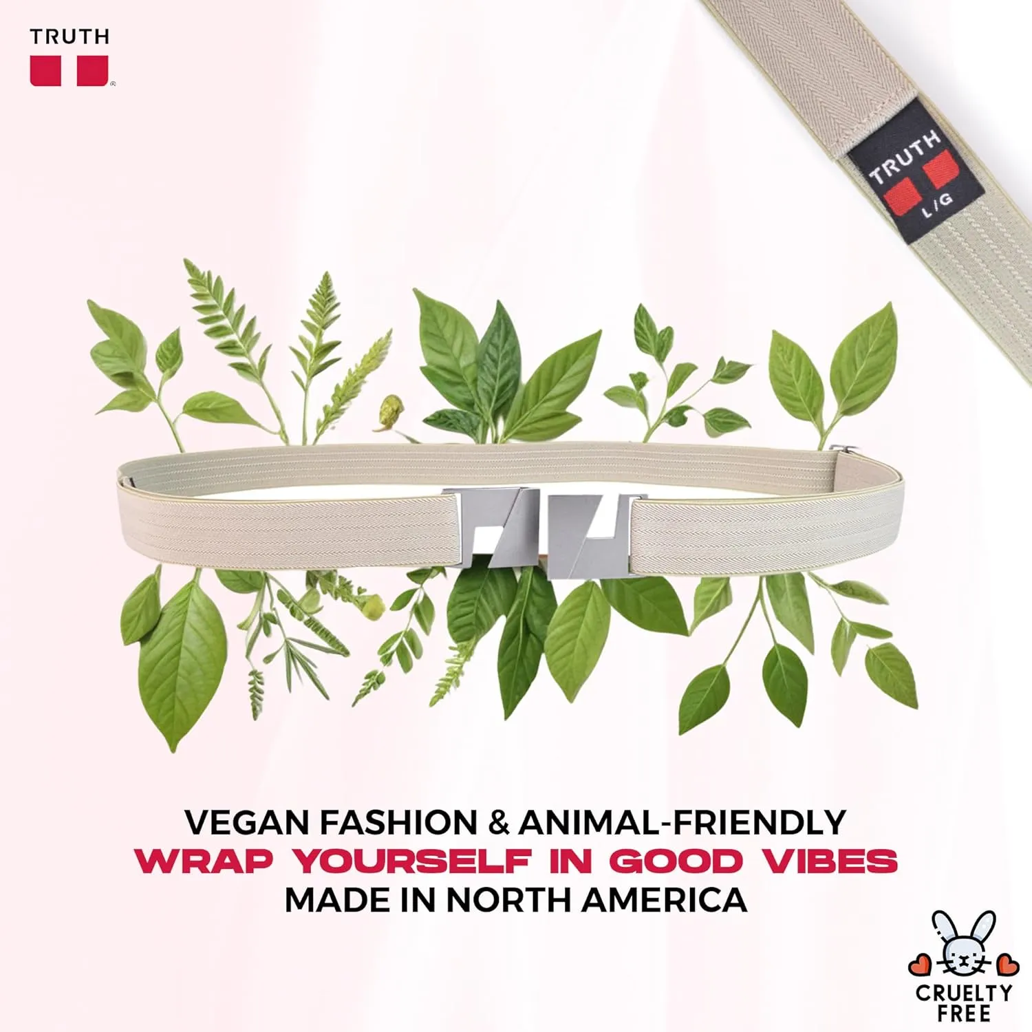 Truth Elastic Belts for Women & Men, No Show Flat Buckle KARMA Belts, Invisible Stretch Belts for Jeans, Pants and Plus Sizes
