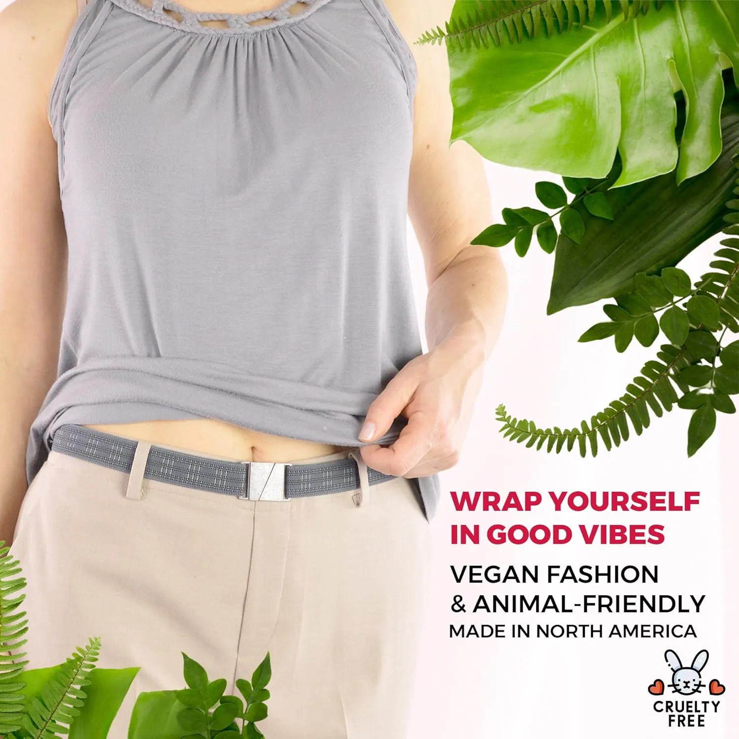Truth Elastic Belts for Women & Men, No Show Flat Buckle KARMA Belts, Invisible Stretch Belts for Jeans, Pants and Plus Sizes