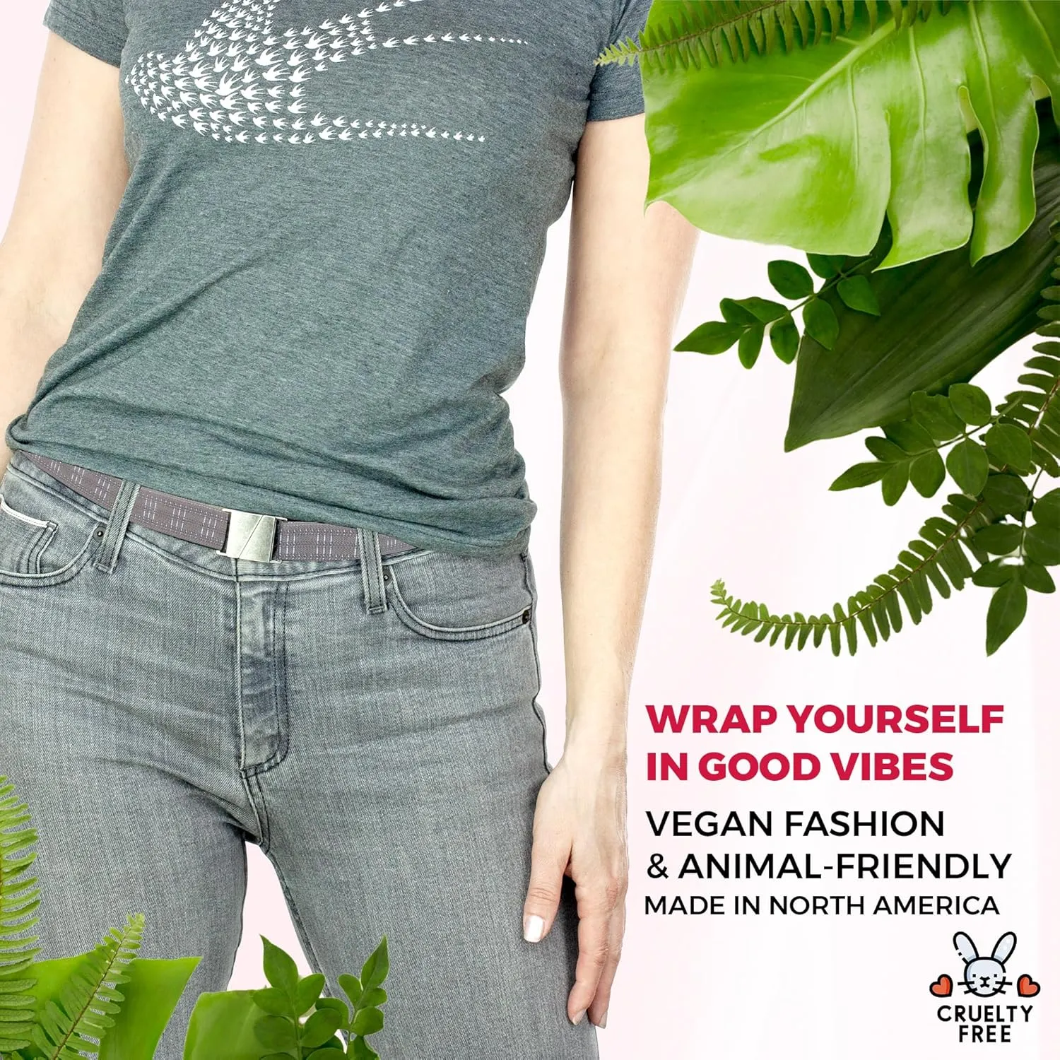 Truth Elastic Belts for Women & Men, No Show Flat Buckle KARMA Belts, Invisible Stretch Belts for Jeans, Pants and Plus Sizes