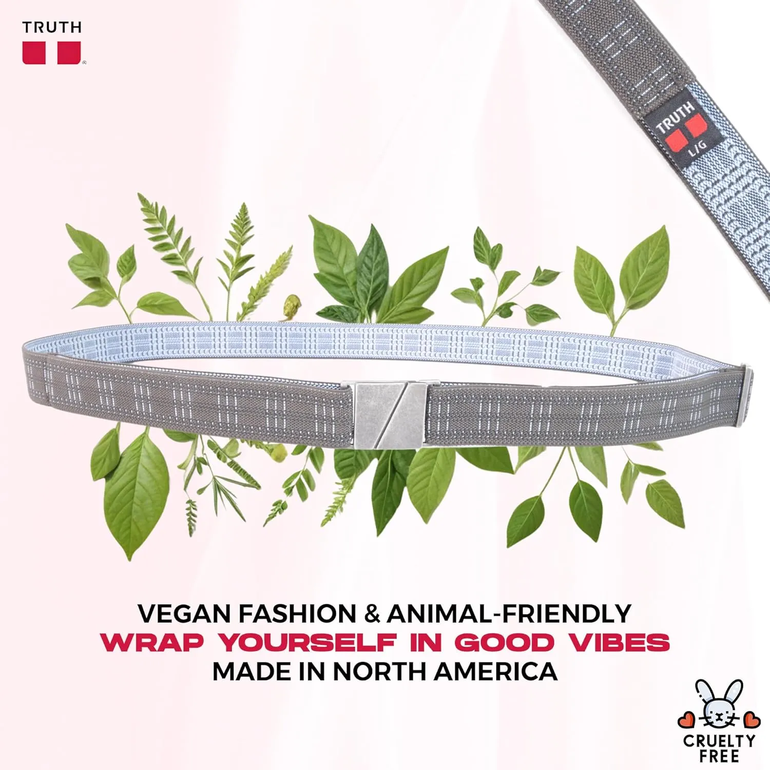 Truth Elastic Belts for Women & Men, No Show Flat Buckle KARMA Belts, Invisible Stretch Belts for Jeans, Pants and Plus Sizes