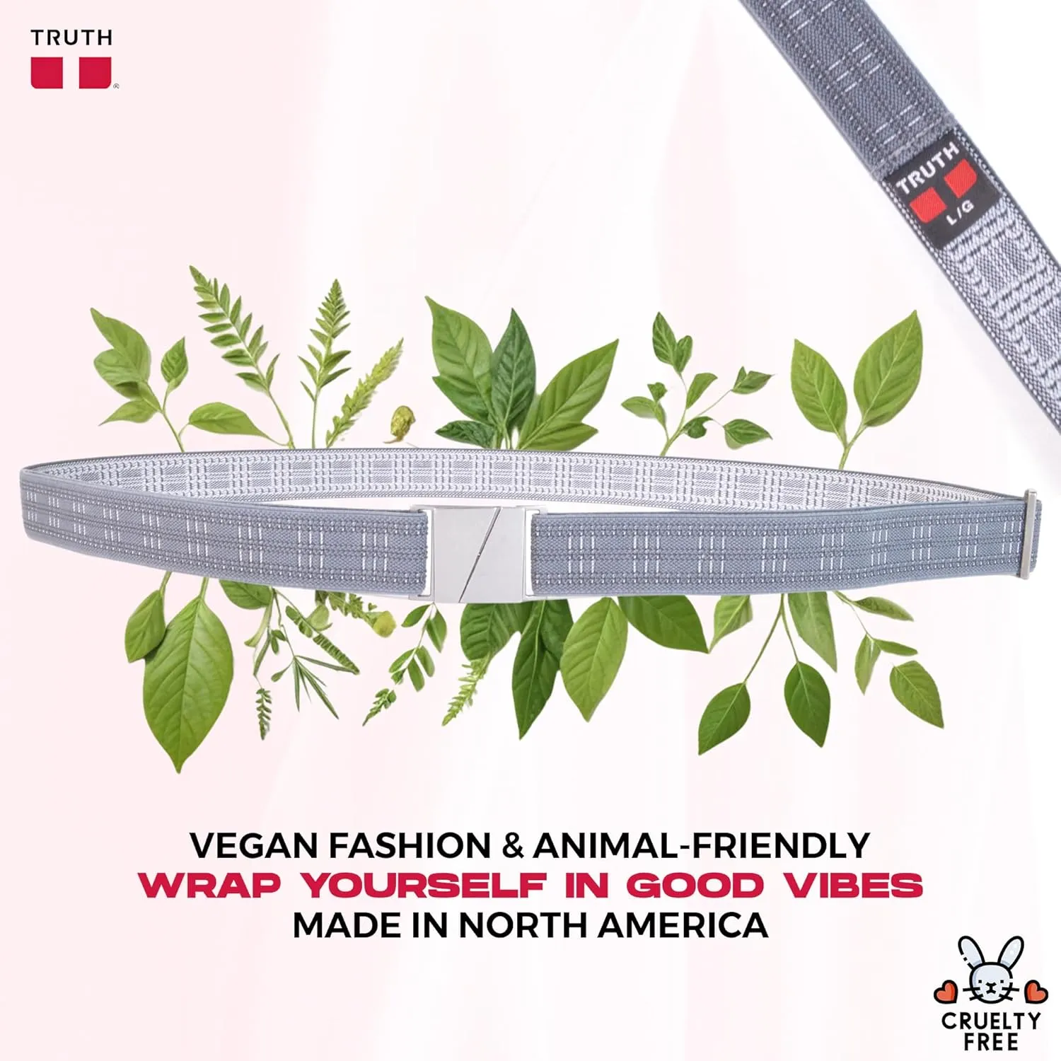 Truth Elastic Belts for Women & Men, No Show Flat Buckle KARMA Belts, Invisible Stretch Belts for Jeans, Pants and Plus Sizes