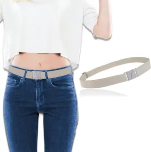 Truth Elastic Belts for Women & Men, No Show Flat Buckle KARMA Belts, Invisible Stretch Belts for Jeans, Pants and Plus Sizes