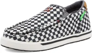 Twisted X Kid's Slip-On Kicks, Moc Toe, Black & White, 13.5 M