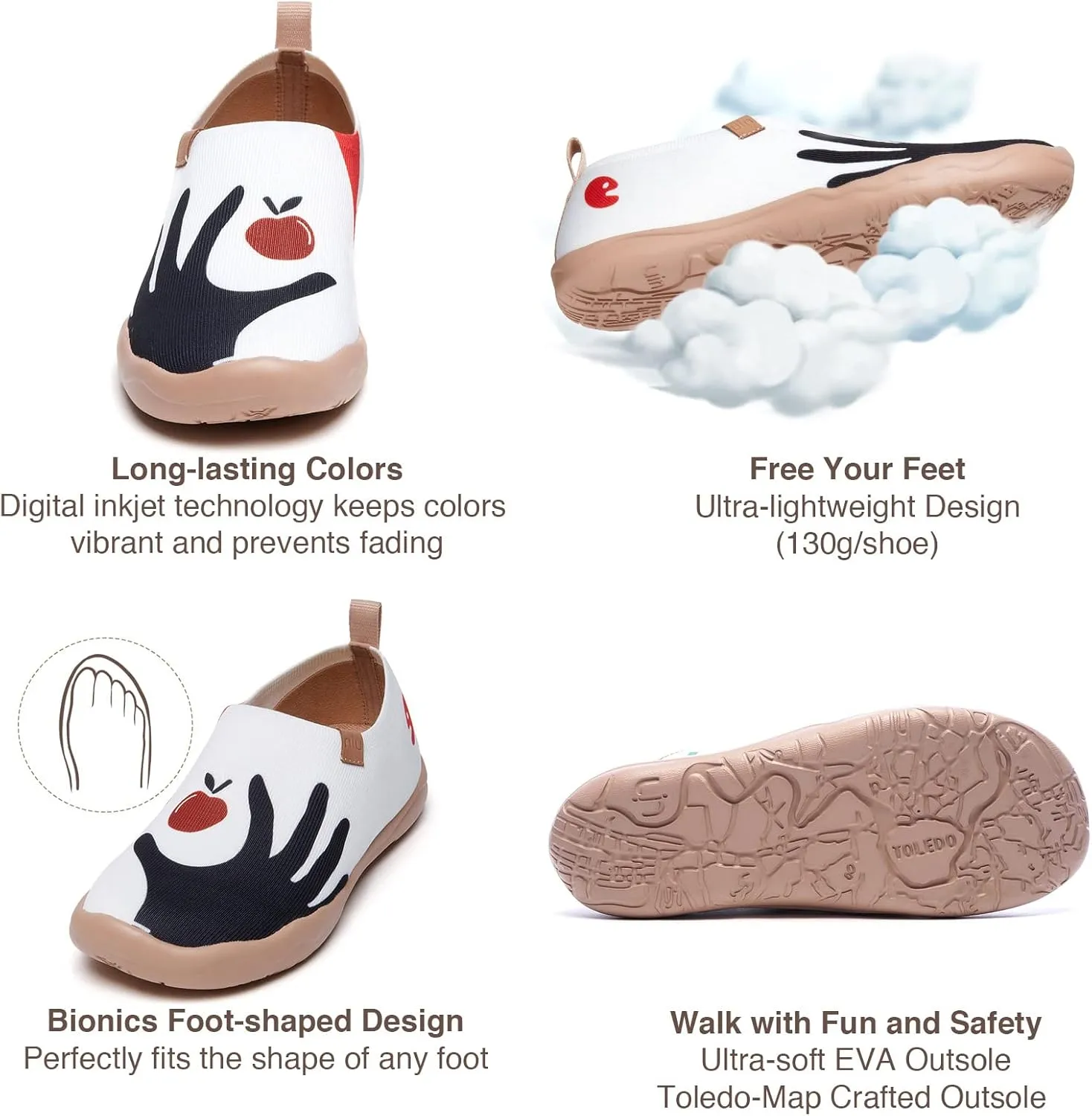 UIN Women's Art Painted Travel Shoes Slip On Casual Knit Loafers Lightweight Comfort Fashion Sneaker Constellation Toledo Ⅰ