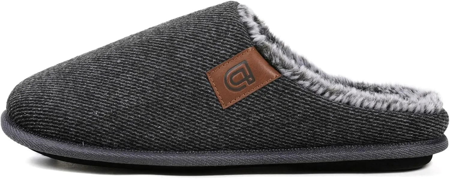 ULTRAIDEAS Casual Slippers for Men, Slip On Men's Slippers with Memory Foam & Rubber Sole Indoor