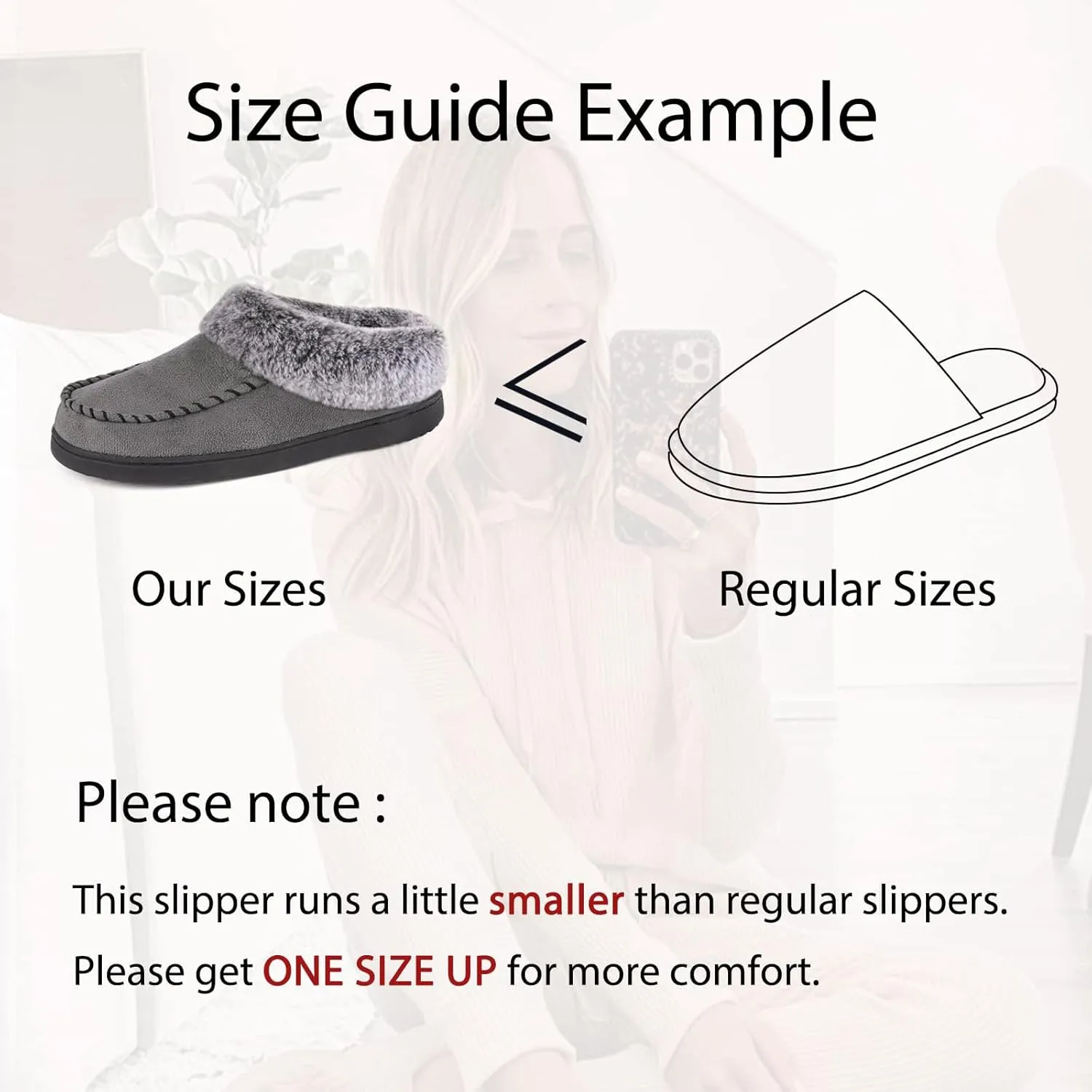 ULTRAIDEAS Women's Memory Foam House Slippers with Hard Bottom, Fur Lined House Shoes with Non-Slip Rubber Sole for Indoor & Outdoor