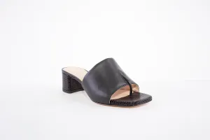 UNISA - KOZAN MEDIUM BLOCK HEEL MULE - BLACK LEATHER