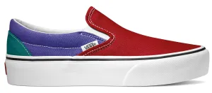Vans Classic Slip-On Platform (Tri-Block) Tango Red/Liberty/Quetzal Green