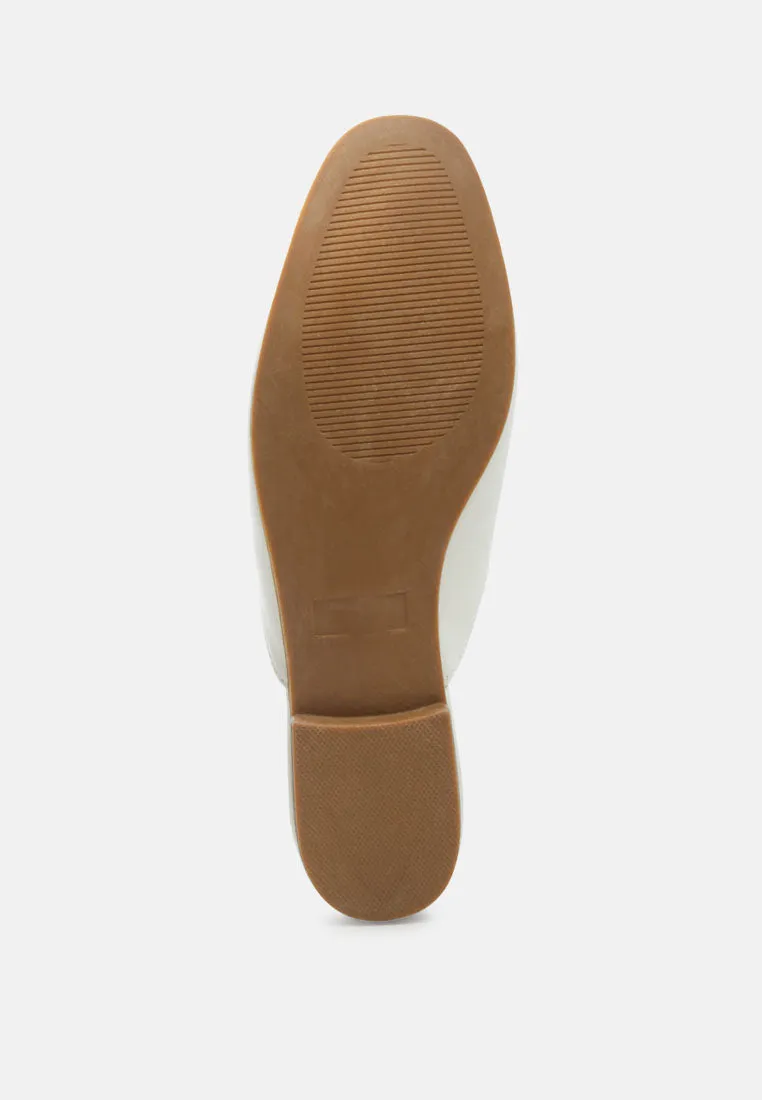 Vasiliki Faux Leather Flat Mules By Ruw