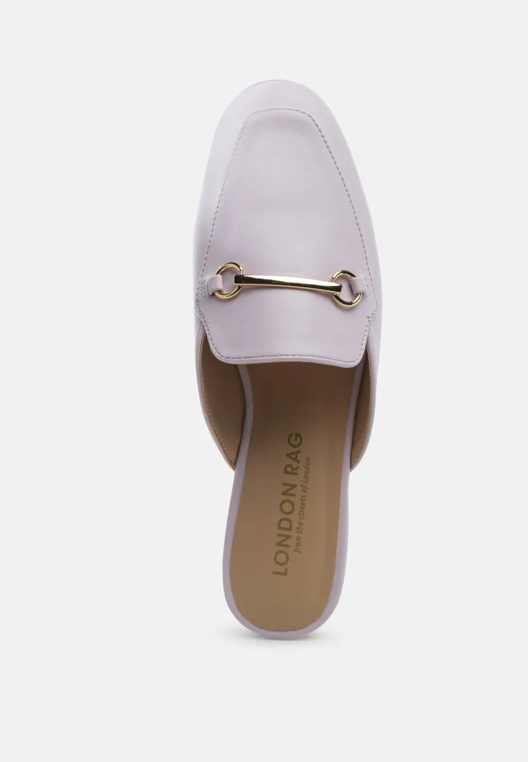 Vasiliki Faux Leather Flat Mules By Ruw
